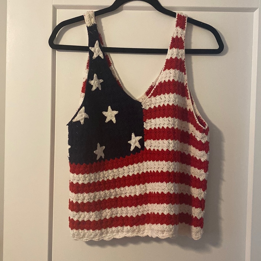 American flag crochet tank